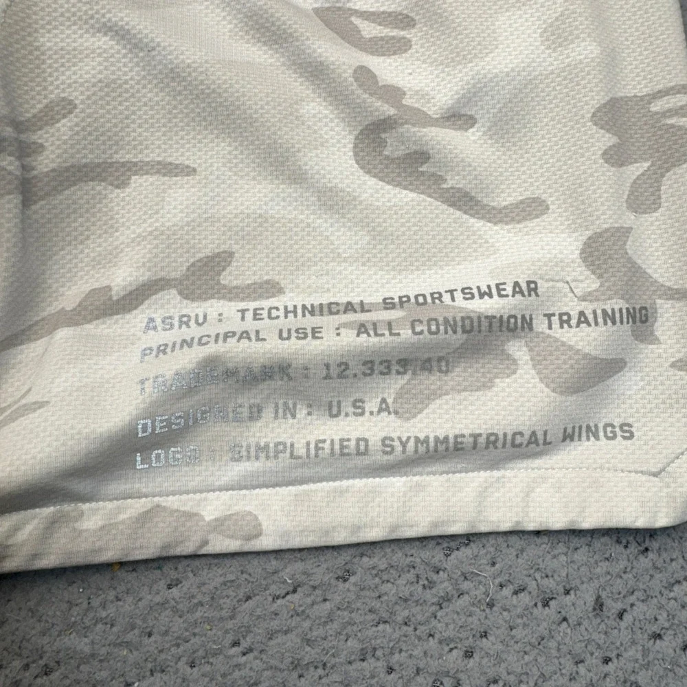 ASRV Shorts Mens XL White Camo Training Athletic Gym Technical Sportswear USA
